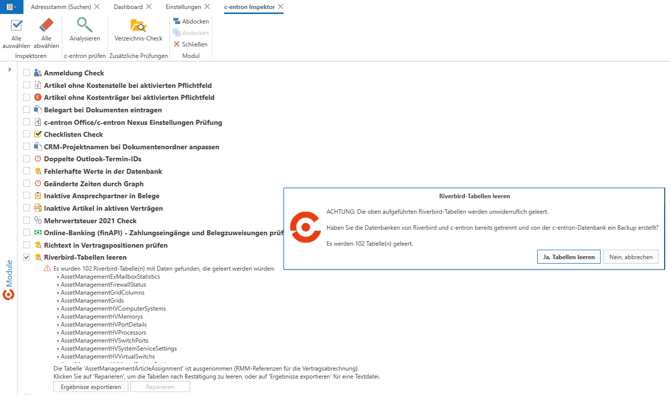 c-entron Inspektor - Check Riverbird-Tabellen leeren - ab v2.0.2605.x-20260504-150135.png